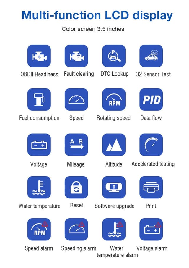 جهاز فحص السيارة لكشف أعطال السيارة كونوي KONNWEI KW206 HUD OBD2 Car Diagnostic Scanner