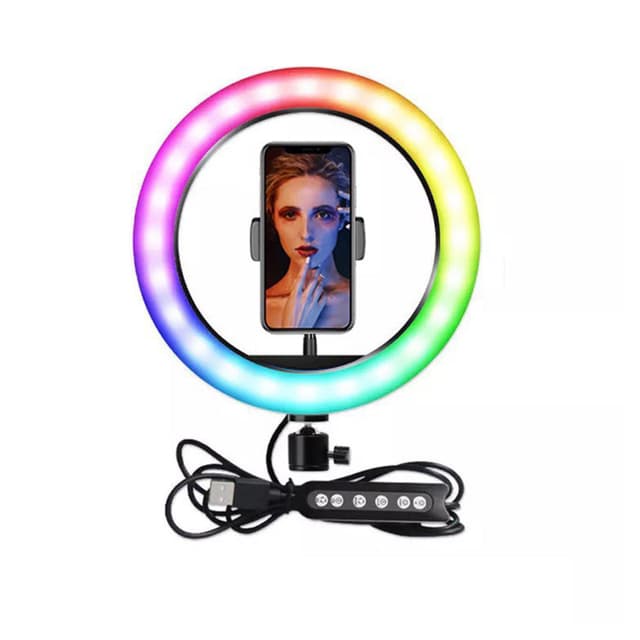 رينغ لايت RGB 10" أسود MJ26 wire-controlled mobile phone RGB LED Live Fill Light - CRONY