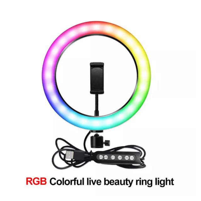 رينغ لايت RGB 10" أسود MJ26 wire-controlled mobile phone RGB LED Live Fill Light - CRONY