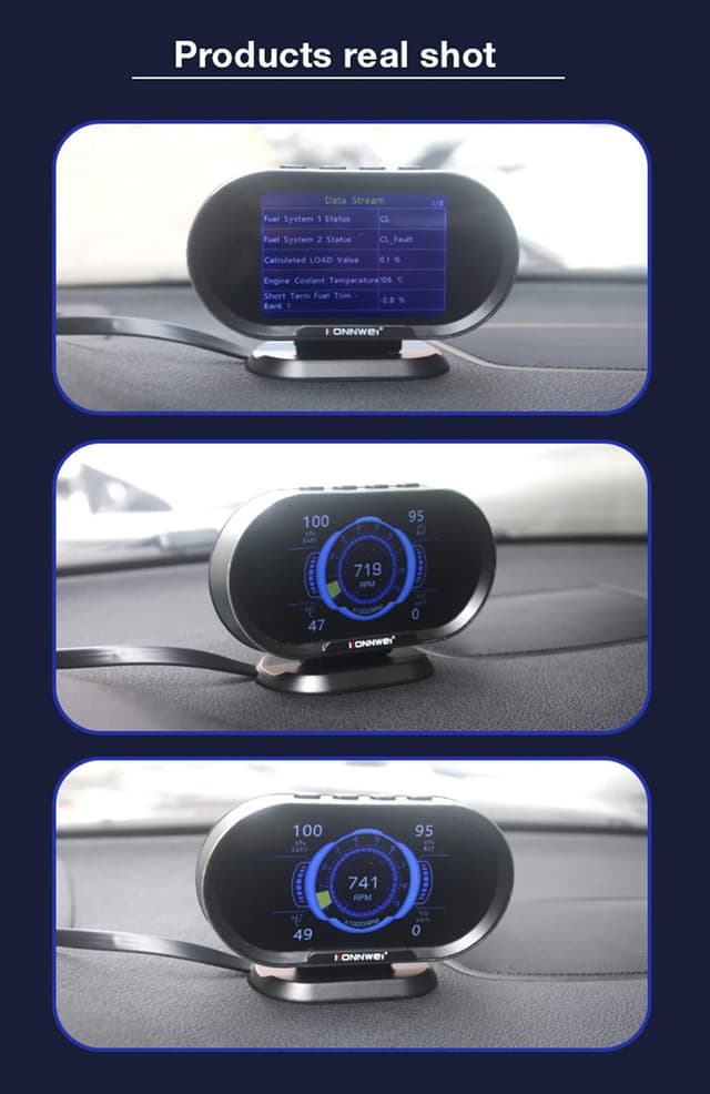 جهاز فحص السيارة لكشف أعطال السيارة كونوي KONNWEI KW206 HUD OBD2 Car Diagnostic Scanner