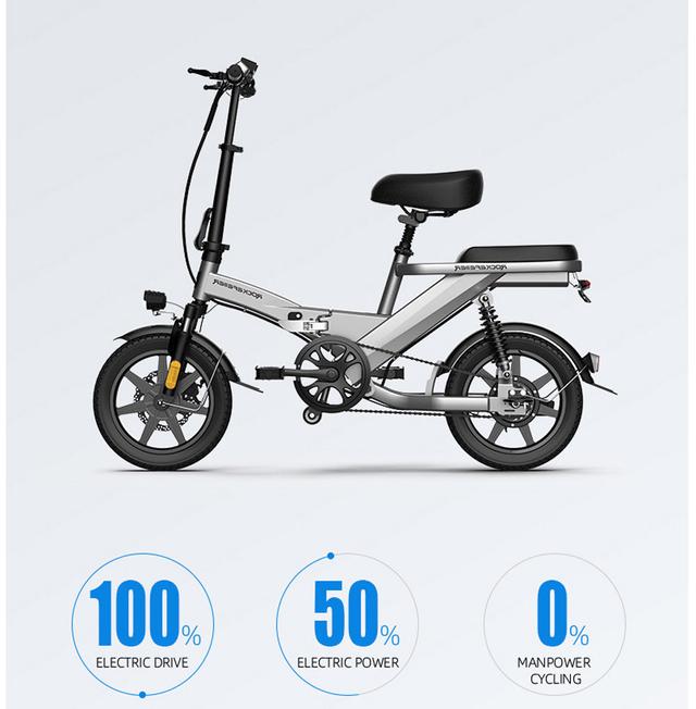 CRONY F3 Electric Folding Bike 14 inch folding electric bicycle mini battery car small electric car instead of lithium battery - SW1hZ2U6NjE2MzQ2