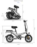 CRONY F3 Electric Folding Bike 14 inch folding electric bicycle mini battery car small electric car instead of lithium battery - SW1hZ2U6NjE2MzUw