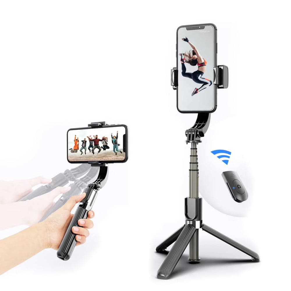 Crony L08 Cradle head selfie stand Anti-Shake for iOS and Android | Black
