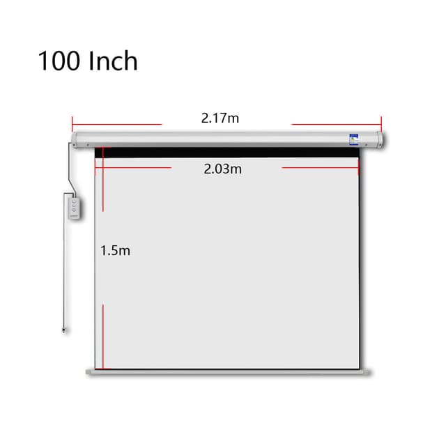 شاشة عرض بروجكتر 100 بوصة كهربائية مع ريموت Crony Projection Screen Home Automatic HD Projection Screen