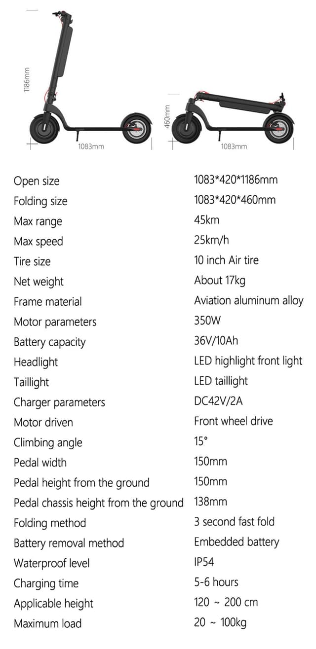 CRONY X8 Electric Kick Scooter, Replaceable dual battery capacity, Foldable10 inch