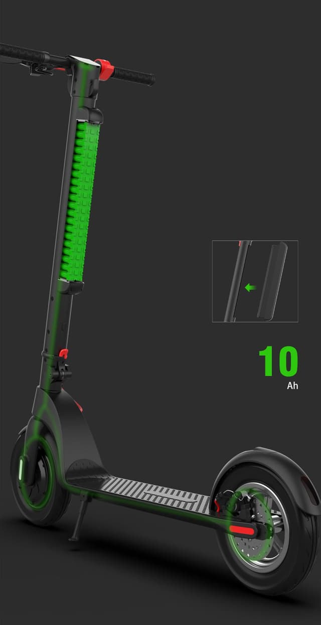 CRONY X8 Electric Kick Scooter, Replaceable dual battery capacity, Foldable10 inch