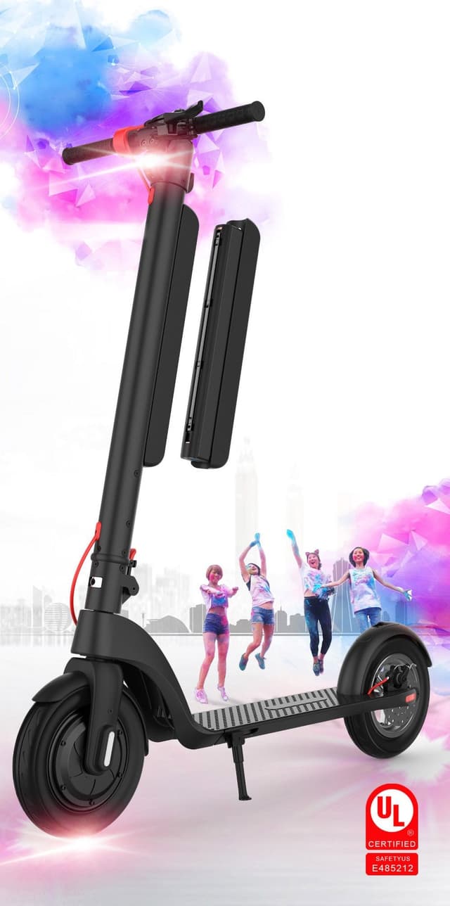 CRONY X8 Electric Kick Scooter, Replaceable dual battery capacity, Foldable10 inch