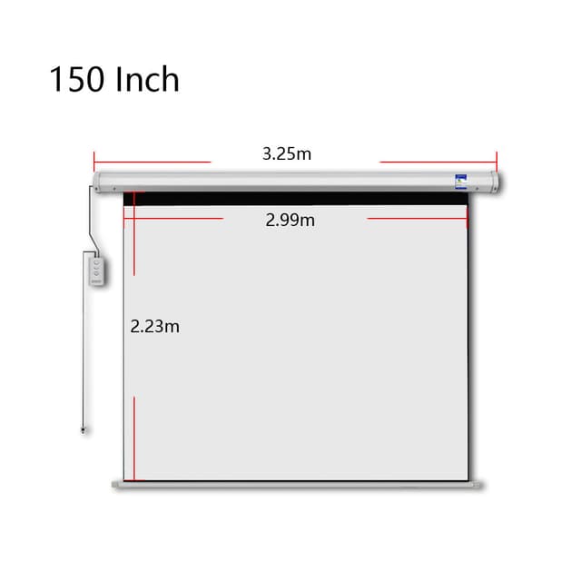شاشة عرض بروجكتر 150 بوصة كهربائية مع ريموت Crony Projection Screen Home Automatic Lifting HD Projection
