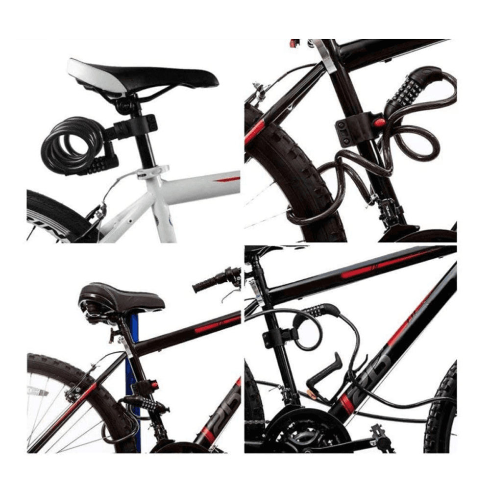 ققل دراجة ذكي ( 4 ارقام ) CRONY - 4 digit combination lock code clock forBicycles, electric bikes  Bike Lock Cable