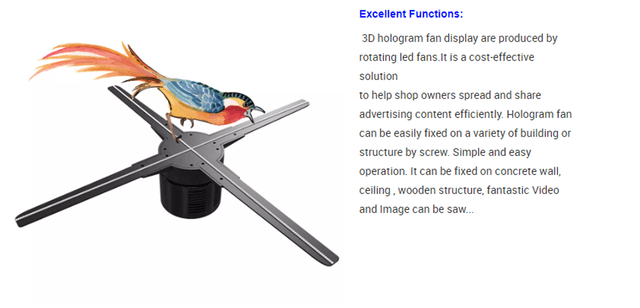 جهاز هولوجرام 300000 ساعة يعرض الصور والفيديو 3 D كروني CRONY holographic 3D Advertising Display