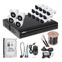 كاميرات مراقبة عدد 16 مع جهاز dvr داهوا DAHUA CCTV Camera for Home Kit T1A51P 1500TP