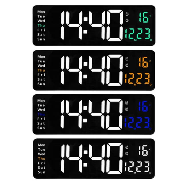 ساعة رقمية - أسود CRONY Electronic LED Living Room Clock