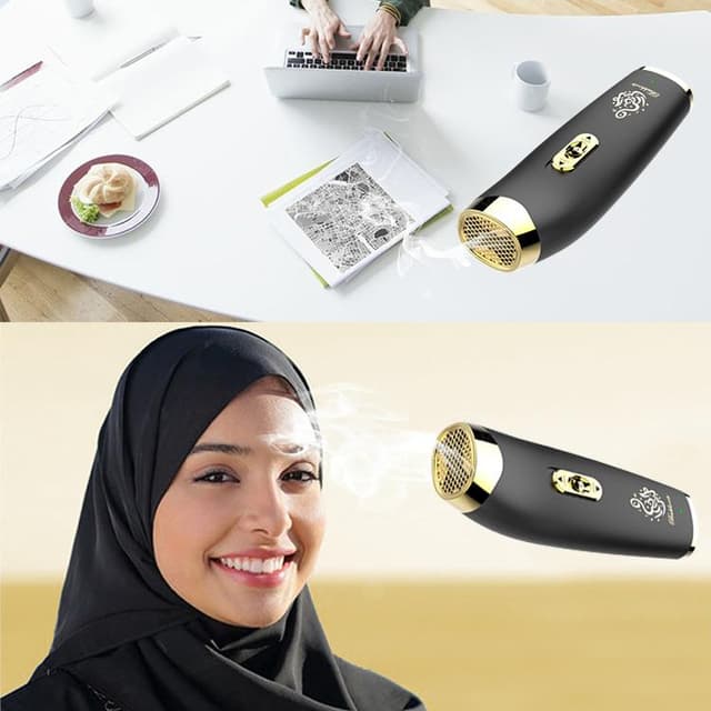 Crony B11 upright hand-held Bukhoor Aromatherapy Portable Arabic Electric Bakhoor Incense Burner | Black+Golden