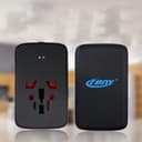 شاحن سفر عالمي مع باور بانك 4000mAh أسود CRONY Travel Charge With Power Bank