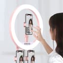 رينغ لايت مع هولدر عدد 3 للهاتف - أسود Crony Ring light with 3 mobiles phones integrated