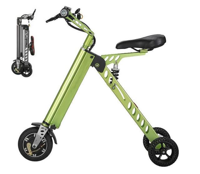 Crony Fashion Two Wheels Electric Folding Bicycle, 36V Lightweight Small Electric Bike 13.5kg E-Bike -H9-3 -Green