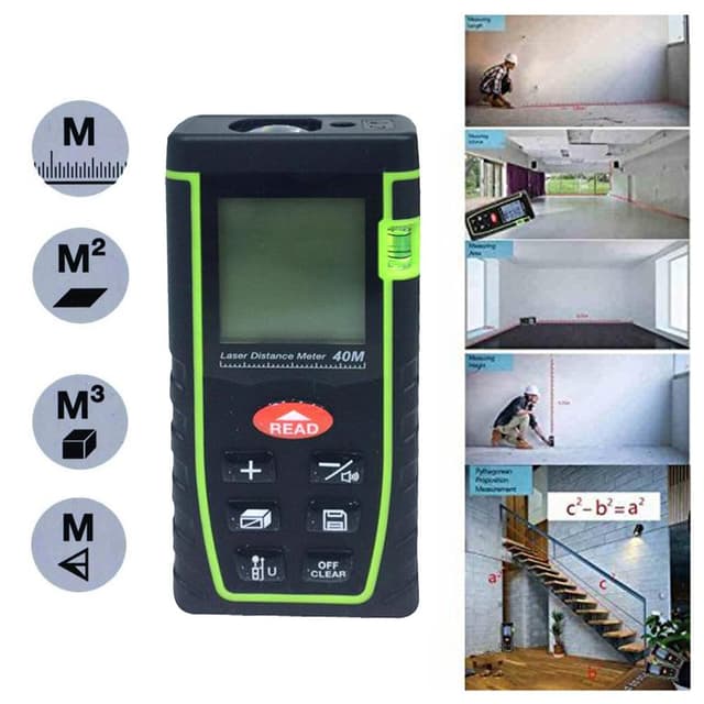 Crony T40 Digital Laser Rangefinder 40M Distance Meter Tape Measure Area Volume