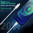 كيبل شحن من USB الى Lighting  - أبيض CRONY Quick Charge & Data C-Lighting Cable - SW1hZ2U6NjAxODIz