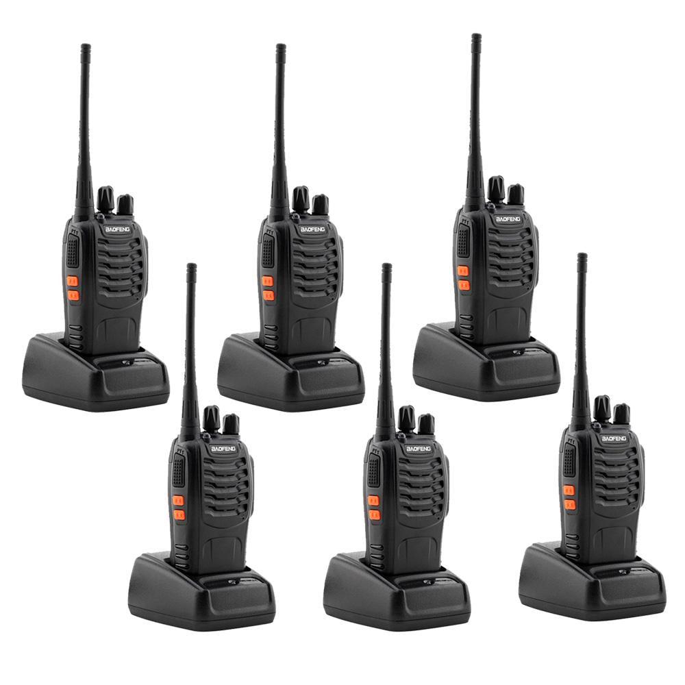 Baofeng 5W 6 Pcs Walkie Talkies BF-888S Handheld Two Way Radios Battery with Charger