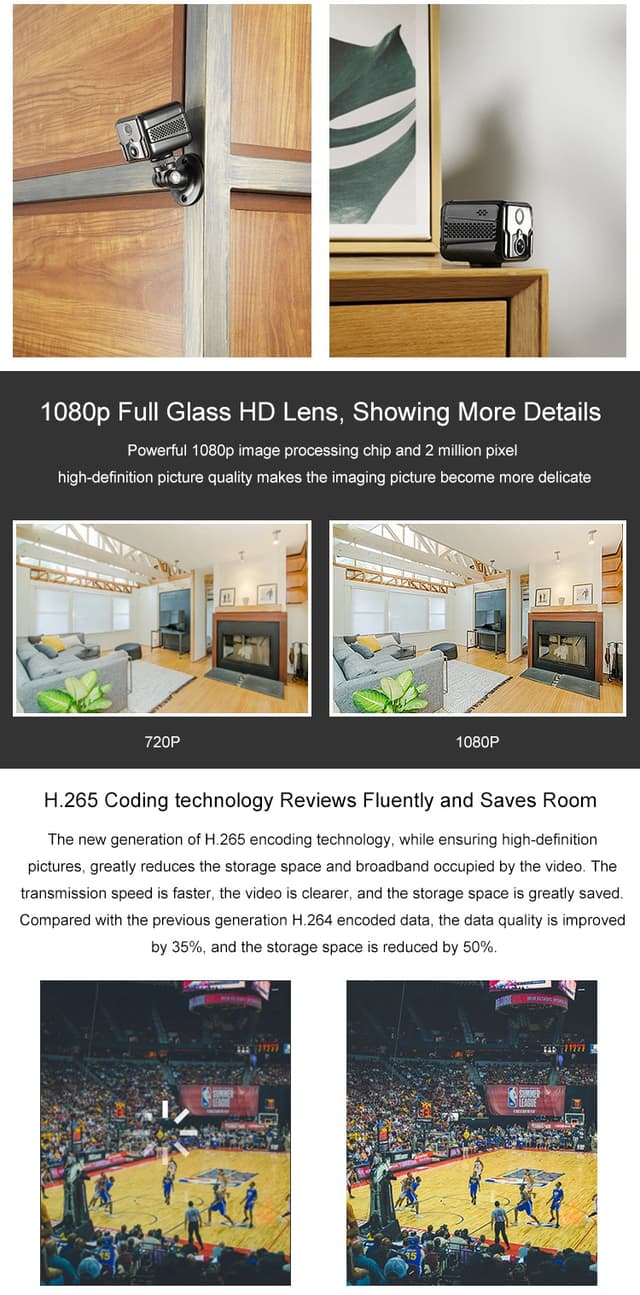 كاميرا مراقبة مخفية T9G2 Smart Mini 4G Nano SIM card IP Security Camera بدقة 1080P