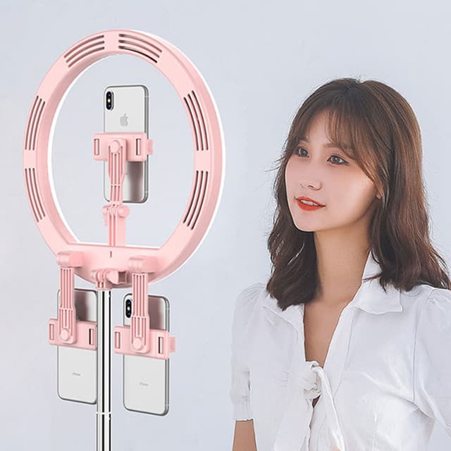 رينغ لايت مع هولدر عدد 3 للهاتف - أسود Crony Ring light with 3 mobiles phones integrated