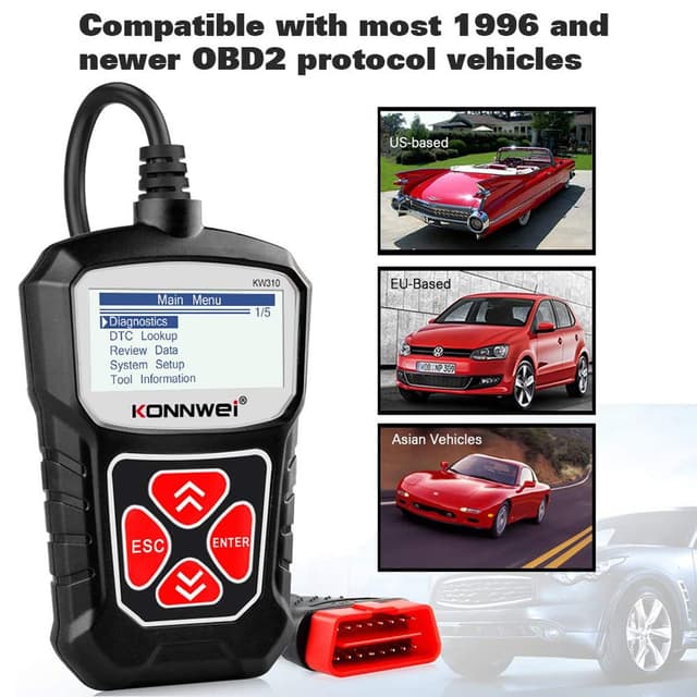 جهاز فحص السيارات كونوي لتشخيص مشاكل السيارة Crony KONNWEI KW310 OBD Scanner Full OBDII