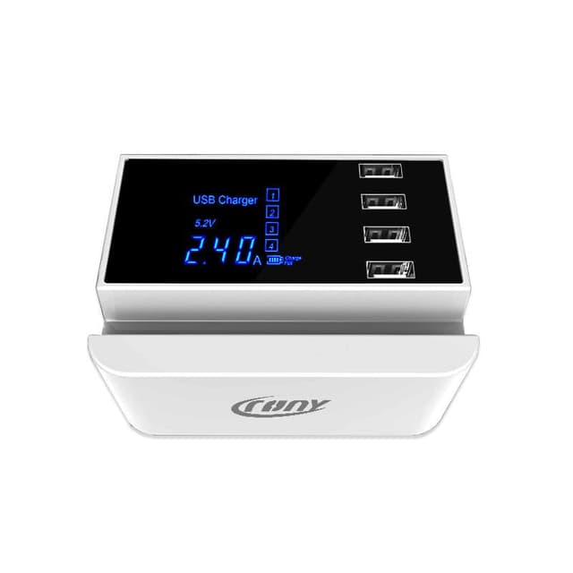 شاحن مكتبي 4 منافذ 18 واط مع شاشة رقمية وحامل جوال كروني CRONY CDA26 USB Charger With Led Display and Stand Holder