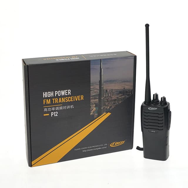 Crony 12W P12 Wireless Two Way Radio Rechargeable Walkie Talkies for Camping Hiking Hunting Black