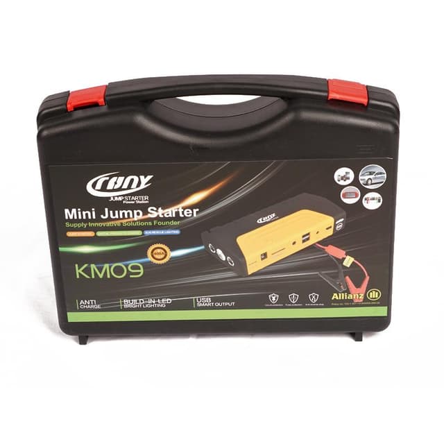 شاحن اشتراك بطارية السيارة مع منفاخ هواء للاطارات كروني Crony D16 KM-09 Air Compressor with Auto Car Jump Starter