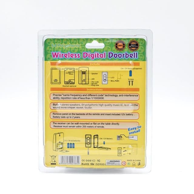 جرس باب لاسلكي كروني Crony Wireless Digital Loudly Doorbell