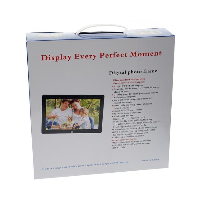 Crony 12inch Photo Frame Best Video Photo Frame, HD Digital Picture Frame Supports Music, Video & Film -White