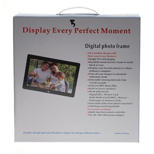 CRONY 12inch Photo Frame HD Digital Picture Frame Supports Music, Video & Film | Black