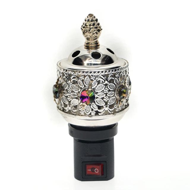 CRONY M-19 Incense Burner Plug Portable Mini Electric Bakhoor Burner Incense Metal Burners Square Pearl incense electric incense burner - SW1hZ2U6NjAxOTk5