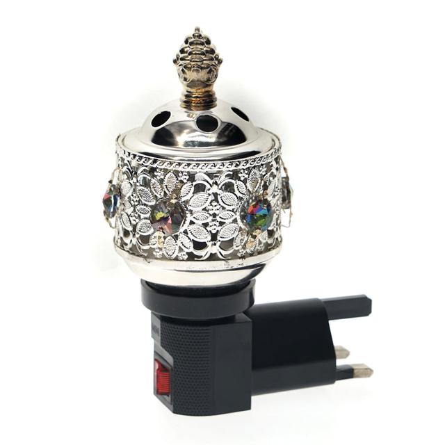 CRONY M-19 Incense Burner Plug Portable Mini Electric Bakhoor Burner Incense Metal Burners Square Pearl incense electric incense burner