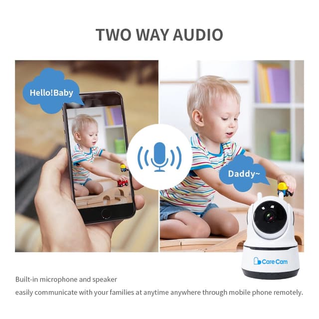 carecam CRONY NIP-26 1080p WiFi Home Smart Camera, Indoor Security Surveillance with Night Vision, Monitor with iOS, Android App, Compatible with Google Home