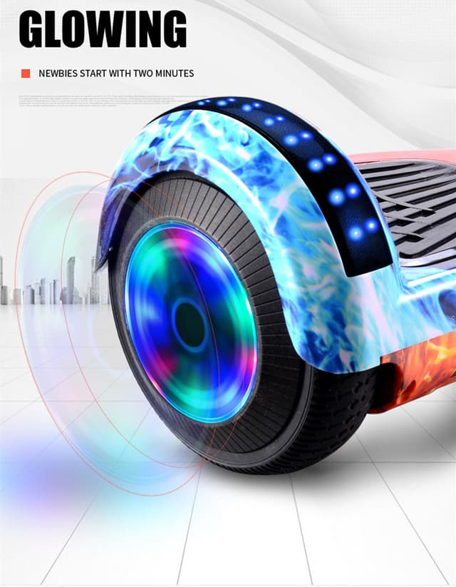 CRONY speed car D1+BT+Light+Cartoon 6.5 inch 2 wheel smart balance hover board BLE connected 350W LED lights self balancing electric scooter - 221306