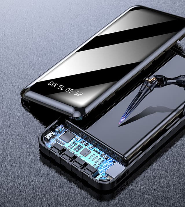 باور بانك 4في1 10000mah اسود L15 Power Bank with Built-in 4 Cables - CRONY - 219373