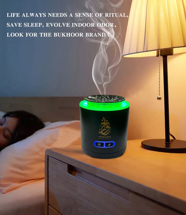 مبخرة كهربائية صغيرة قابلة للشحن كروني CRONY 004 Round Bukhoor electric bakhoor Luxury Incense Burner