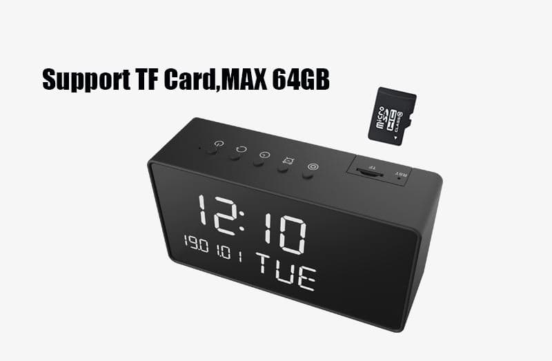 TUYA APP Smart WIFI Wireless Motion Detection Hidden Alarm Clock Camera 1080P