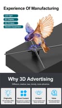 جهاز هولوجرام 300000 ساعة يعرض الصور والفيديو 3 D كروني CRONY holographic 3D Advertising Display