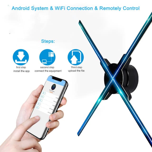 جهاز هولوجرام 300000 ساعة يعرض الصور والفيديو 3 D كروني CRONY holographic 3D Advertising Display