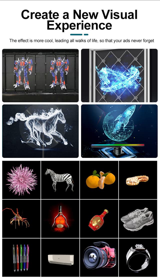 جهاز هولوجرام 300000 ساعة يعرض الصور والفيديو 3 D كروني CRONY holographic 3D Advertising Display