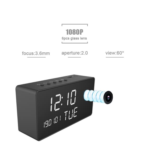 كاميرا ذكية لاسلكية مع منبه رقمي كروني CRONY 1080P HD Wireless Camera With Tuya App clock - 220925