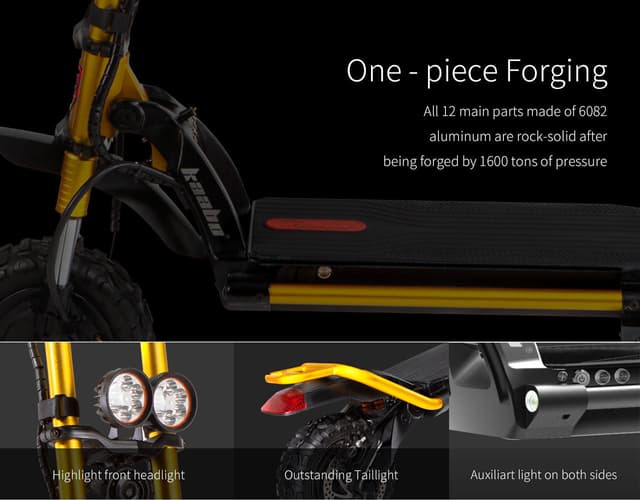 سكوتر كهربائي قياس 11 انش بسرعة 100km/h لون أصفر electric scooter - Crony