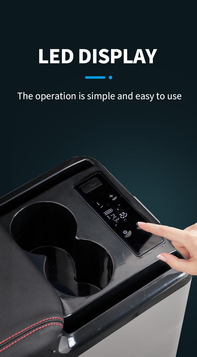 ثلاجة سيارة 15 لتر بدون بطارية كروني CRONY Vehicle Refrigerator with centre armrest