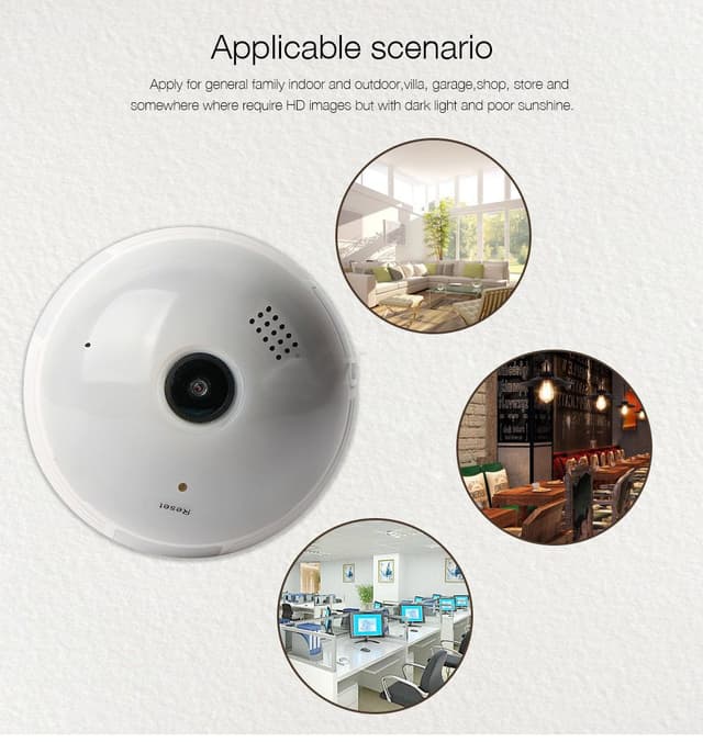 كاميرا مراقبة بانورامية 960p كروني CRONY Wi-Fi Globe 960p Wireless Panoramic Vr Camera