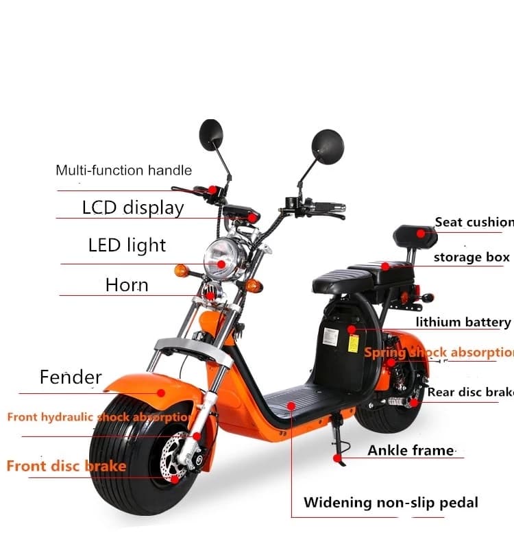 CP-2 eec coc approved citycoco electric scooter, 2000w electric scooter citycoco