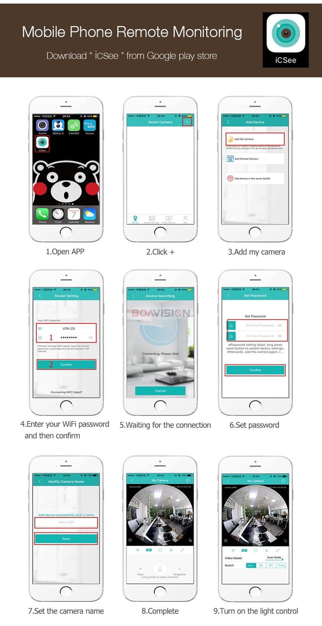 كاميرا مراقبة بانورامية 960p كروني CRONY Wi-Fi Globe 960p Wireless Panoramic Vr Camera