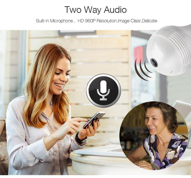 كاميرا مراقبة بانورامية 960p كروني CRONY Wi-Fi Globe 960p Wireless Panoramic Vr Camera