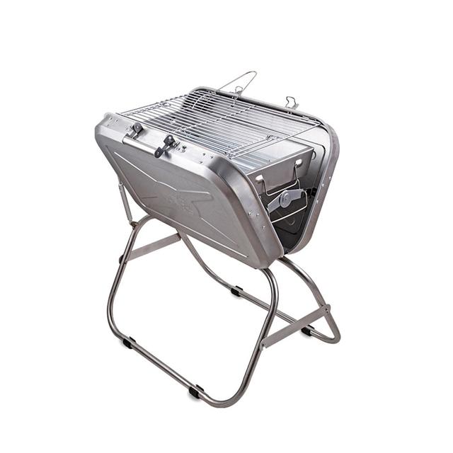 شواية متنقلة ستانلس ستيل قابلة للطي فضي كروني Crony Silver Foldable Stainless Steel Portable Bbq grill